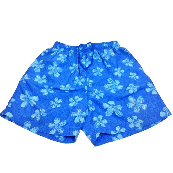 Vintage Sand N Sun Men's Mesh Lined Floral Swim Suit Swimwear Med Tie String - Picture 1 of 10